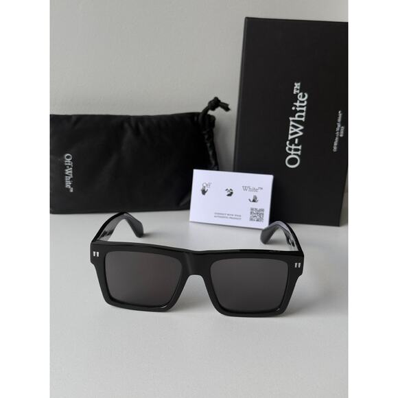 NEW Off White Lawton Black Unisex Sunglasses - Picture 2 of 4